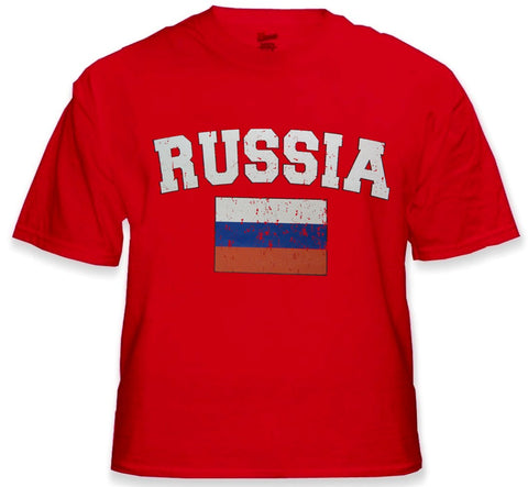 Russia Vintage Flag International Mens T-Shirt