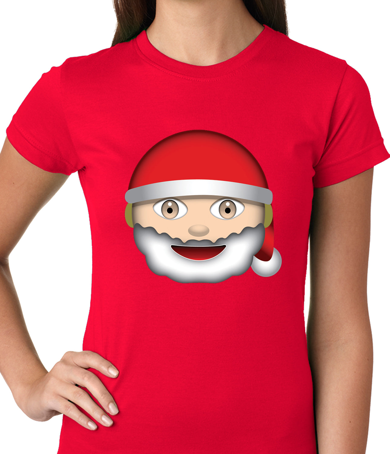Santa Emoji Ladies T-shirt