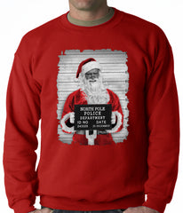 Santa Mug Shot Funny Adult Crewneck