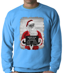 Santa Mug Shot Funny Adult Crewneck