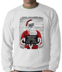 Santa Mug Shot Funny Adult Crewneck