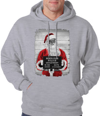 Santa Mug Shot Funny Adult Hoodie