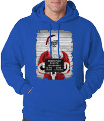 Santa Mug Shot Funny Adult Hoodie