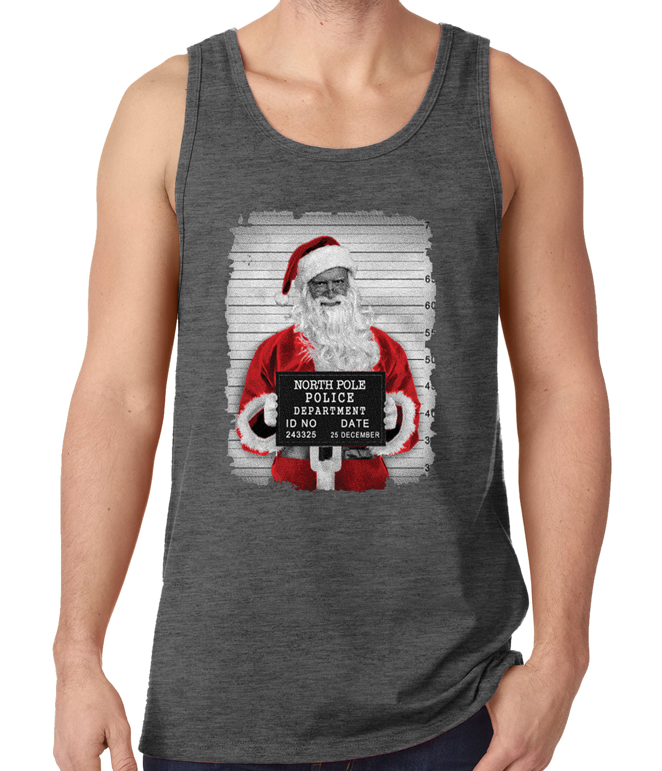 Santa Mug Shot Funny Tank Top