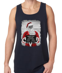 Santa Mug Shot Funny Tank Top