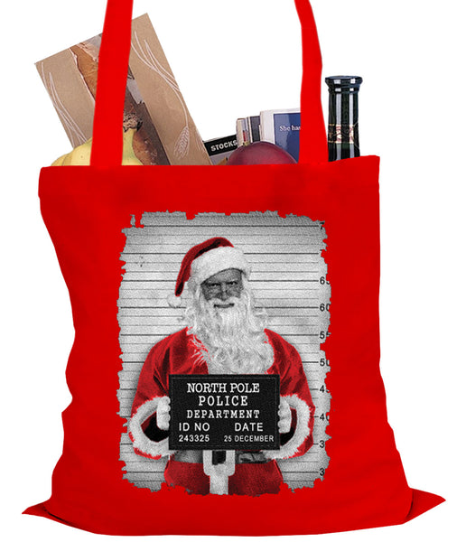 Santa Mug Shot Funny Tote Bag
