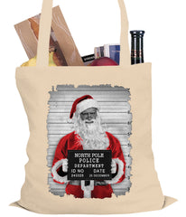 Santa Mug Shot Funny Tote Bag