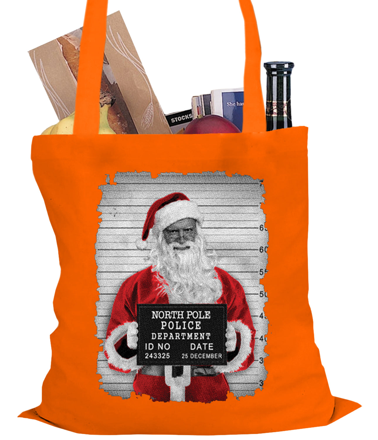 Santa Mug Shot Funny Tote Bag