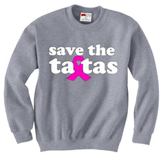 Save The Ta Tas Breast Cancer Awareness Adult Crewneck