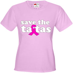 Save The Ta Tas Breast Cancer Awareness Girls T-shirt