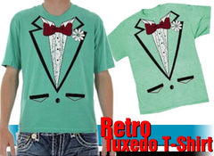 Tuxedo Shirt - Men's Light Green Tuxedo T-Shirt With Ruffles