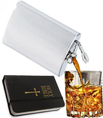 Secret Hidden Flask in a Bible