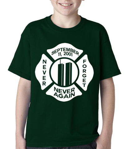 September 11, 2001 Never Forget, Never Again Kids T-shirt