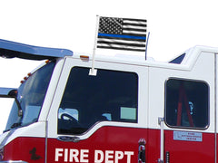 Set of 2 Blue Line American Flag Car Window Flags