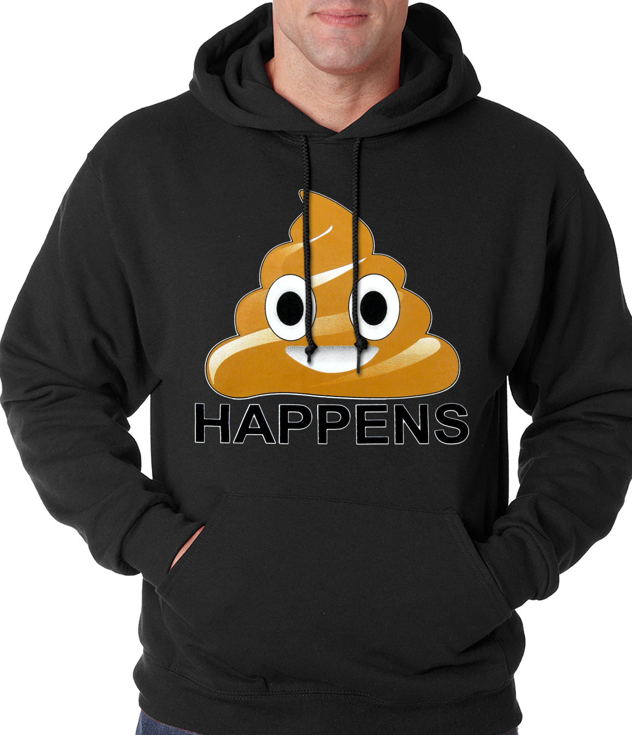 Sh*t Happens Funny Emoji Adult Hoodie