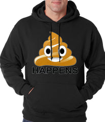 Sh*t Happens Funny Emoji Adult Hoodie