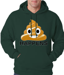 Sh*t Happens Funny Emoji Adult Hoodie