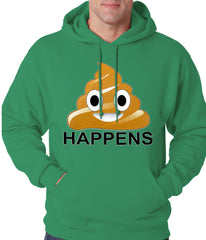 Sh*t Happens Funny Emoji Adult Hoodie