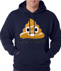 Sh*t Happens Funny Emoji Adult Hoodie