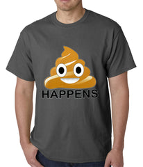 Sh*t Happens Funny Emoji Mens T-shirt