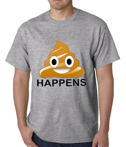 Sh*t Happens Funny Emoji Mens T-shirt