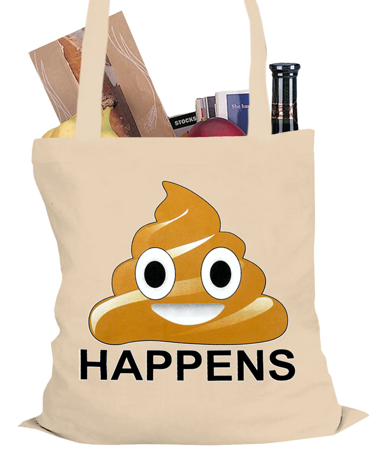 Sh*t Happens Funny Emoji Tote Bag