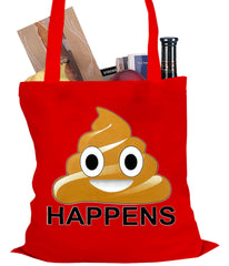 Sh*t Happens Funny Emoji Tote Bag