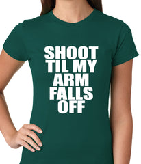 Shoot Til My Arm Falls Off Basketball Ladies T-shirt