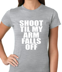 Shoot Til My Arm Falls Off Basketball Ladies T-shirt