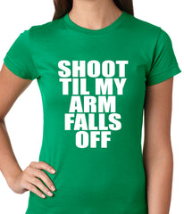 Shoot Til My Arm Falls Off Basketball Ladies T-shirt