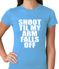 Shoot Til My Arm Falls Off Basketball Ladies T-shirt