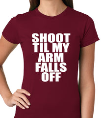 Shoot Til My Arm Falls Off Basketball Ladies T-shirt
