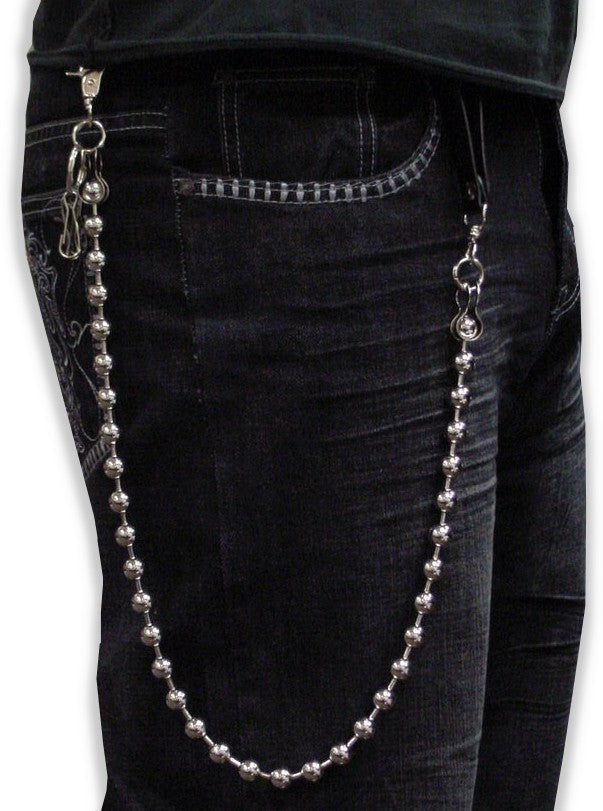 Classic 17 Inch Steel Jean & Wallet Chain With Leather Strap – Bewild
