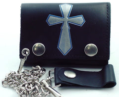 Silver Cross Genuine Leather Chain Wallet