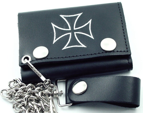 Silver Iron Cross Chain Wallet