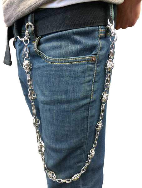Silver Skull of Death Jean and Wallet Chain –