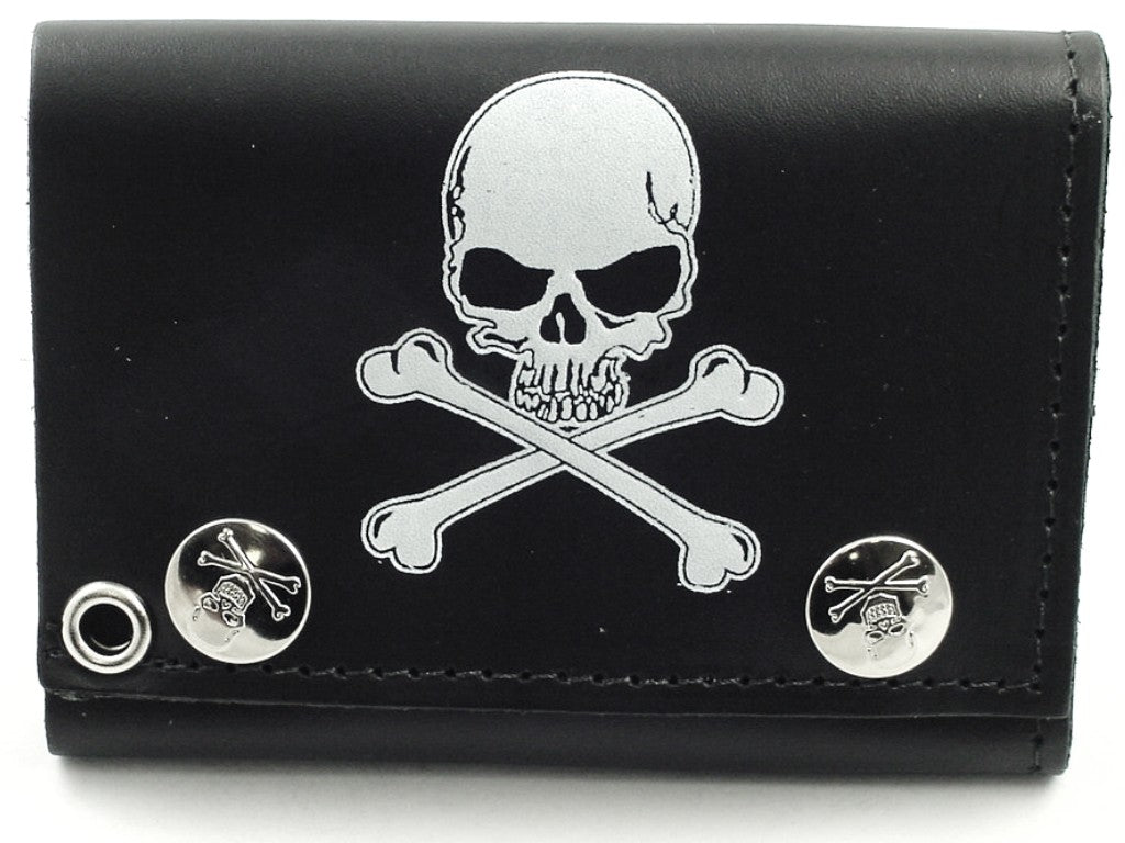 Skull & Cross Bones Genuine Leather Wallet
