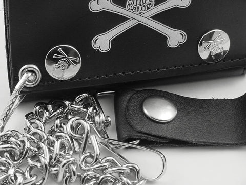 Skull & Cross Bones Genuine Leather Wallet