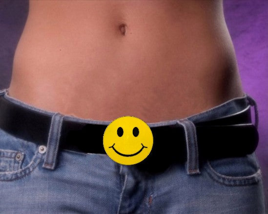 Smiley Face Belt Buckle with FREE leather belt