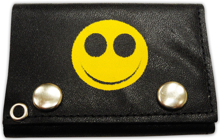 Smiley Face Genuine Leather Chain Wallet