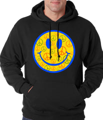 Smiley Face Peace Signs All Over Adult Hoodie