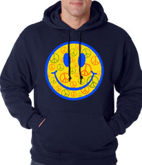 Smiley Face Peace Signs All Over Adult Hoodie