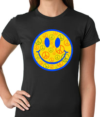 Smiley Face Peace Signs All Over Girls T-shirt