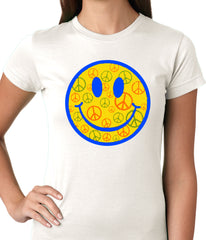 Smiley Face Peace Signs All Over Girls T-shirt