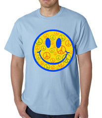 Smiley Face Peace Signs All Over Mens T-shirt