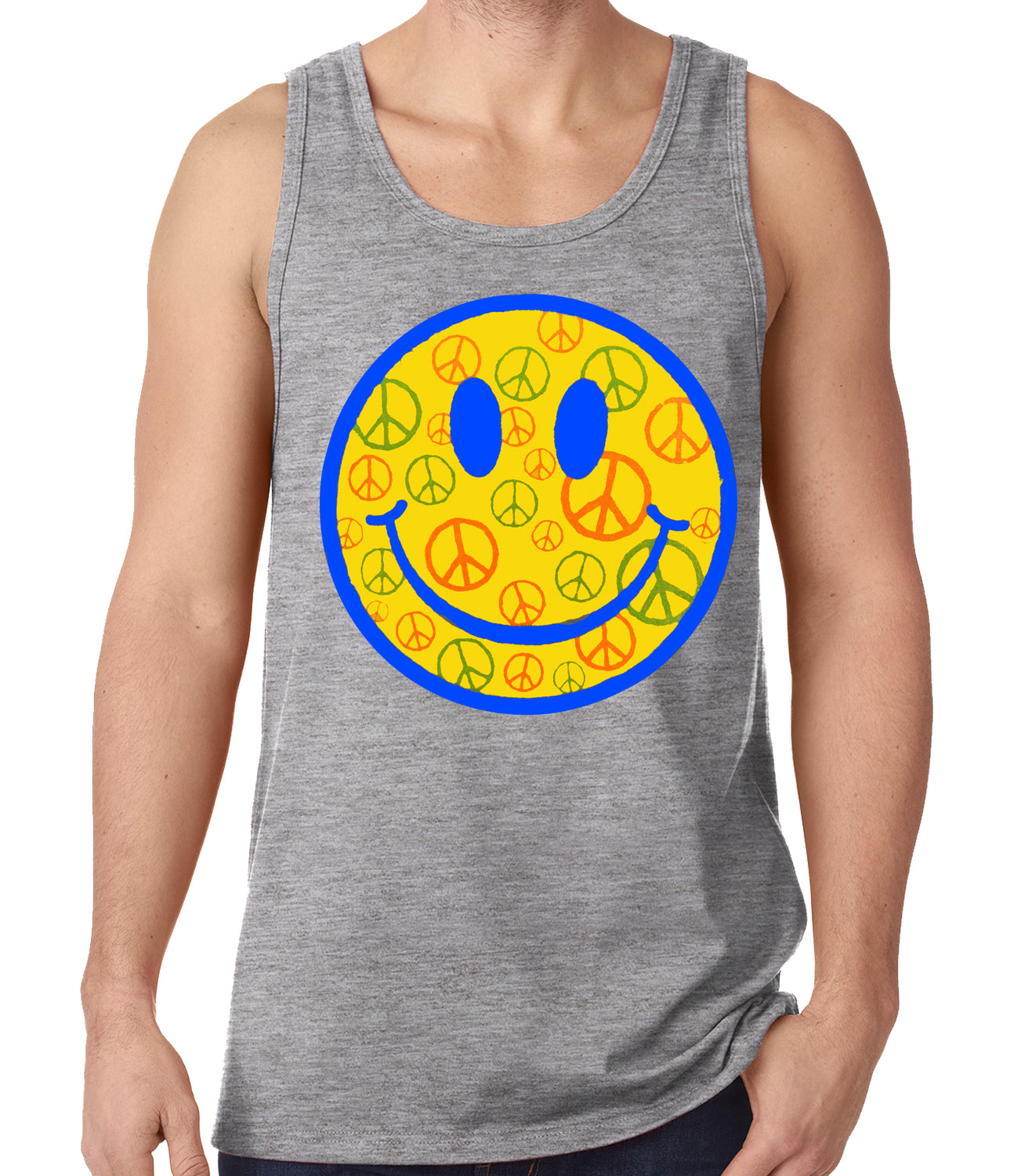 Smiley Face Peace Signs All Over Tank Top