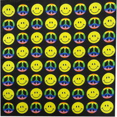 Smiley Face Tie Dye Peace Sign Bandanna