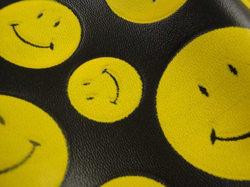 Smiley Faces Genuine Leather Chain Wallet