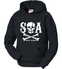 SOA Men Of Mayhem Skull and Crossbones Adult Hoodie (Black)