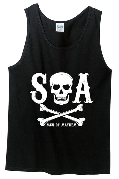 SOA Men Of Mayhem Skull and Crossbones Tank Top (Black) –